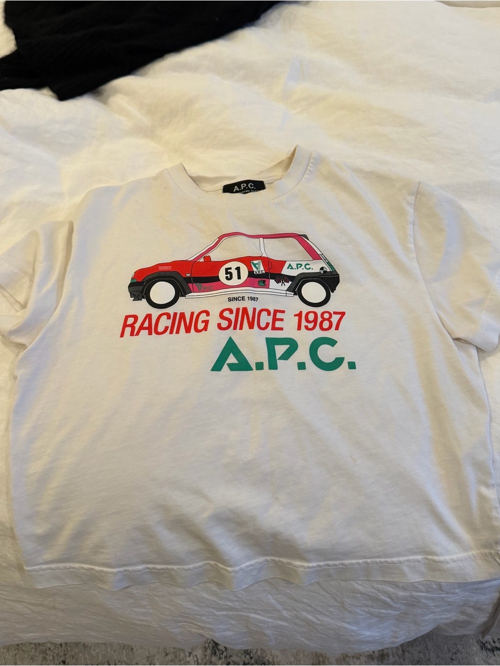 A.P.C. 'Racing Since 1987' White Graphic T-Shirt
